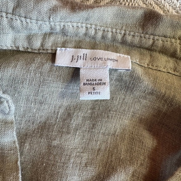 J. Jill Love Linen Tunic Top Womens Small Petite Brown 100% Linen V-Neck Blouse - Picture 5 of 8